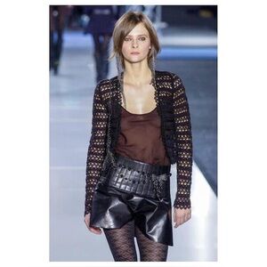 AUTHENTIC VINTAGE CHANEL 2002 KNIT CROCHET OPEN CARDIGAN